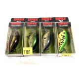 Lot: 4 Rapala DT-4 Lures, new in boxes