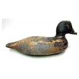 Primitive wooden carved duck decoy, Vermont