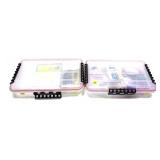 Lot: 2 Plastic tackle cases with assorted Bait,