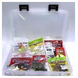 Lot:Plastic tackle case with assorted Bait