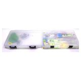 Lot: 2 Plastic tackle cases with assorted