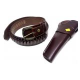 Lot, Triple K leathder cartridge belt marked