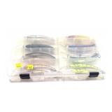 Lot, plastic tackle case with assorted lures, 16
