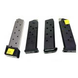 Lot; 4 Colt .45 1911, 8 & 10 round magazines,