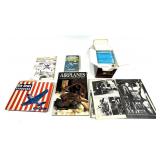 Lot, 5 assorted military books and box of