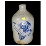 Whites Binghamton stoneware jug with cobalt blue