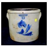 Ithaca, NY #2 stoneware crock with with cobalt