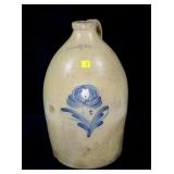 Albany, NY #2 stoneware jug with cobalt blue