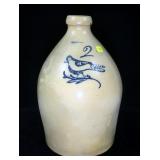 Lyons #2 stoneware jug with cobalt blue floral