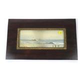Seaside watercolor, 6" x 12" signed Enson with