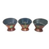 3- Decorated toleware Victorian stands,