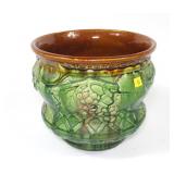 Majolica-type jardinere, chip out of base