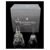 2- Waterford crystal Christmas bells, 5 1/4" and
