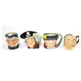 4- Royal Doulton Toby character jugs: one is