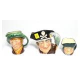 Lot, 3 Royal Doulton character jugs: Long John