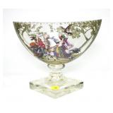 Pedestal bowl with Middle Ages falconing hunting