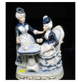 Figurine, Woman Drinking Tea, 9 1/2" H