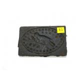Iron cookie mold, 3 1/2" x 5 1/2"