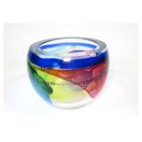 Art Glass bowl signed Leon Applebaum, 6 1/2" H,