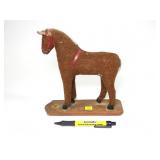 Vintage pull toy horse, 9" H