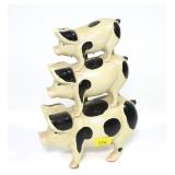 Cast iron pigs, 7" H