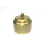 Roycroft inkwell, brass wash over copper, acid