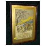 Stage Coach print, 13" x 8 1/2" framed