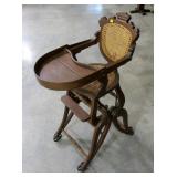 Victorian walnut convertible high chair/rocking