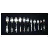 11- Sterling spoons, 8 are souvenir type