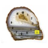 Polished agate geode slice made into clock