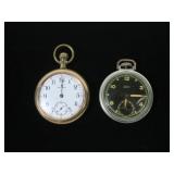 Lot, 2 pocket watches: Walthan 17-jewel with