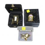 Lot, 3 Bulova miniature clocks