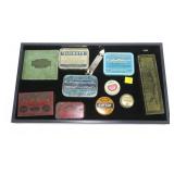 Lot, 10 advertising tins and  7 UP bottle opener