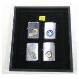 Lot, 4 Zippo lighters, military