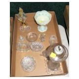 Lot, small sandwich glass and other glass items