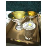 Lot, 3 pieces mercury glass