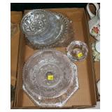 Lot, pressed glass and Kosta art glass bowl/vase
