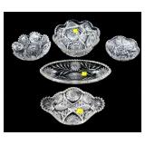 Lot, cut glass bowls and dishes