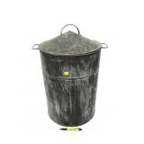 Metal carrier with lid, 26" H, 15" Diam