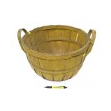 Vintage wood bushel basket, 11" H, 18" Diam