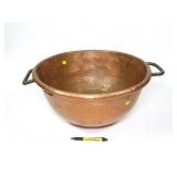 Copper two-handled candy kettle, 9 1/2" H,
