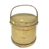 Firkin with lid, 9" H, 9" Diam