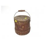 Firkin with lid, 7 1/2" H, 8" Diam