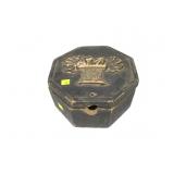 Octagonal lift-top box, 4" H, 8 1/2" Diam