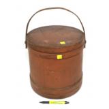 Firkin with lid, 12" H, 12" Diam