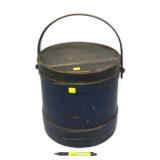 Firkin with lid, 12" H, 12" Diam