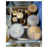 Lot, spice boxes, 7 with lids