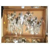 Lot, silverplate spoons, forks, knives