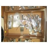 Lot, silverplate serving pieces, butter knives,