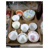 Lot, bone china cups and saucers